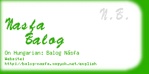 nasfa balog business card